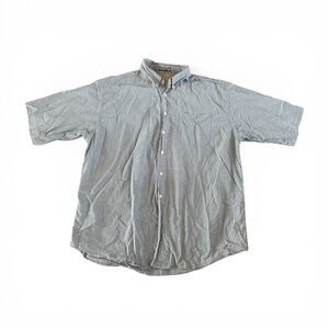 [Haggar] Short Sleeve Button Down Light Blue Plaid Shirt